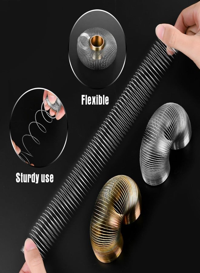 CHESLICR Metal Fidget Spring Toys Adults, Quiet Cool Stress Relief Toys 6 PCS Set for Adults Office Desk Spring Walking Toys for Classroom Prize Office Desk Raffle Prizes for Kids Teen Boy Man - Image 3